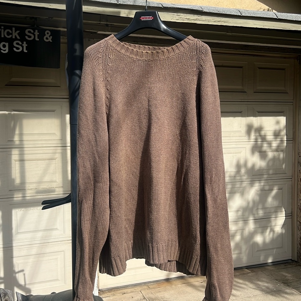 J. Peterman Men’s Sweater brown xl vintage 90’s